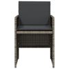 vidaXL Garden Chairs with Cushions 4 pcs Grey Poly Rattan