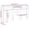 vidaXL Headboard Cabinet White 220x19x103.5 cm