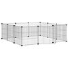 vidaXL 12-Panel Pet Cage with Door Black 105x105x35 cm Steel