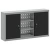 vidaXL Tool Cabinet with Shelf Black and Grey 100 x 20 x 55 cm Steel