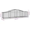 vidaXL Arched Gabion Baskets 3 pcs 200x50x40/60 cm Galvanised Iron