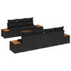 vidaXL Garden Sofa Set with Cushion 8 pcs Black Poly rattan