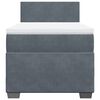 vidaXL Box Spring Bed with Mattress Dark Grey King Single Velvet