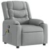 vidaXL Massage Recliner Chair Light Grey Fabric