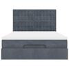 vidaXL Ottoman Bed with Mattresses & LEDs Dark Grey Double Velvet