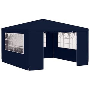 vidaXL Professional Party Tent with Side Walls 4x4 m Blue 90 g/m&sup2;