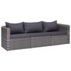 vidaXL 9 Piece Garden Lounge Set with Cushions Poly Rattan Grey