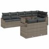 vidaXL Garden Sofa Set 9 pcs Grey Poly Rattan, Powder-Coated Steel