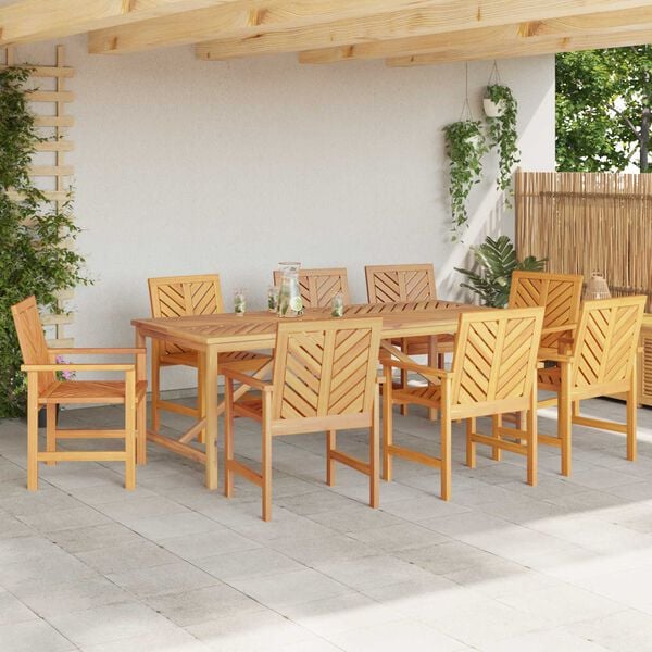 vidaXL Dining Chair 8 pcs Natural 62.5 x 59 x 89 cm Solid Acacia Wood