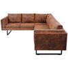 vidaXL Corner Sofa Fabric Brown