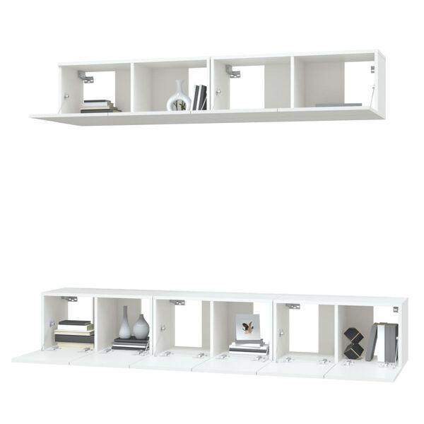 vidaXL 5 Piece TV Cabinet Set White Engineered Wood