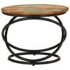 vidaXL Coffee Table Ø50x40 cm Solid Wood Reclaimed and Steel