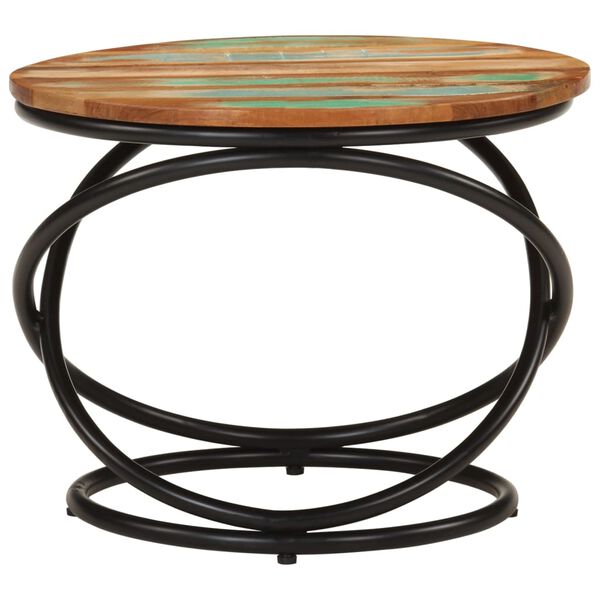 vidaXL Coffee Table Ø50x40 cm Solid Wood Reclaimed and Steel
