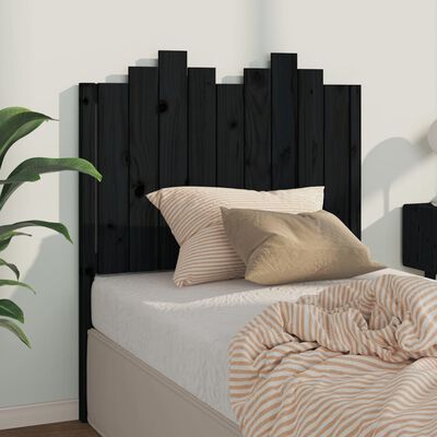 vidaXL Bed Headboard Black 96x4x110 cm Solid Wood Pine