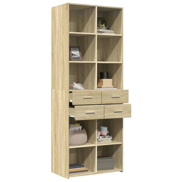 vidaXL Highboard Sonoma Oak 70x42.5x185 cm Engineered Wood