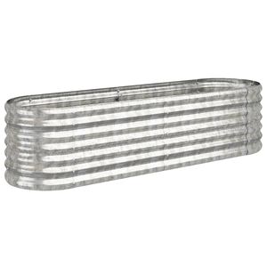 vidaXL Garden Raised Bed Galvanised Steel 152x40x36 cm Silver