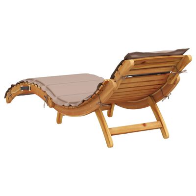 vidaXL Sun Loungers with Cushions 2 pcs Taupe Solid Wood Acacia