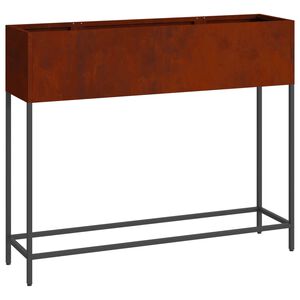 vidaXL Raised Garden Planter Rusty 100 x 26 x 82 cm Weathering Steel