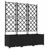 vidaXL Garden Planter 3 pcs Black 120 x 40 x 143 cm PP
