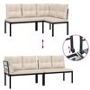 vidaXL Garden Bench Set with Cushions 3 pcs Black Powder-coated Steel