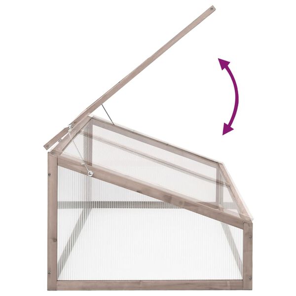 vidaXL Greenhouse Grey 110x56x39 cm Fir Wood