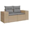 vidaXL 7 Piece Garden Sofa Set with Cushions Grey Poly Rattan