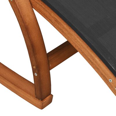 vidaXL Rocking Chair Grey Textilene and Solid Wood Poplar