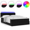 vidaXL Ottoman Bed with Mattress & LEDs Black Double Velvet