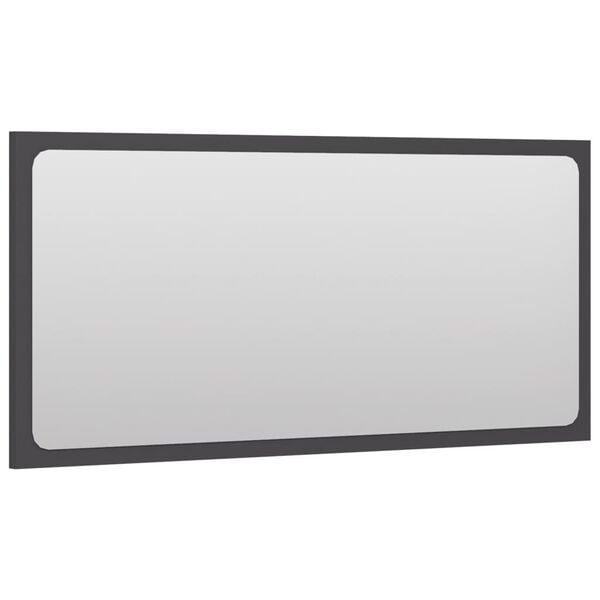 vidaXL Bathroom Mirror Grey 80x1.5x37 cm Engineered Wood