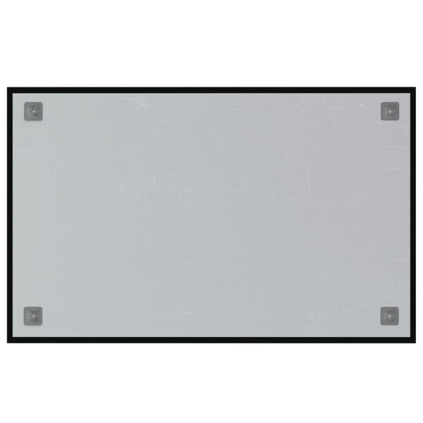 vidaXL Wall-mounted Magnetic Board Black 80x50 cm Tempered Glass