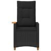 vidaXL Reclining Chair with Tea Plate Black 62 x 64 x 112 cm