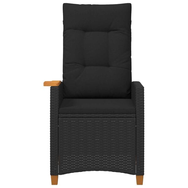 vidaXL Reclining Chair with Tea Plate Black 62 x 64 x 112 cm