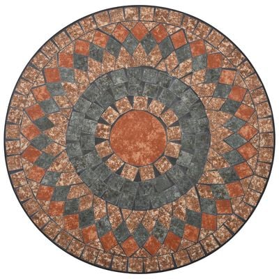 vidaXL 3 Piece Mosaic Bistro Set Ceramic Tile Orange/Grey