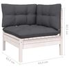 vidaXL 5 Piece Garden Lounge Set with Cushions White Pinewood