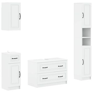 vidaXL 4 Piece Bathroom Cabinet Set UTRECHT White Engineered Wood
