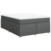 vidaXL Box Spring Bed with Mattress Dark Grey Double Fabric