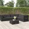 vidaXL 6 Piece Garden Lounge Set with Cushions Black Poly Rattan