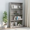 vidaXL 4-Tier Book Cabinet Concrete Grey 80x24x142 cm Engineered Wood