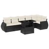 vidaXL 7 Piece Garden Sofa Set with Cushions Black Poly Rattan