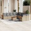 vidaXL 11 Piece Garden Sofa Set with Cushions Beige Poly Rattan