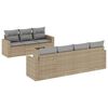 vidaXL 8 Piece Garden Sofa Set with Cushions Beige Poly Rattan