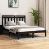 vidaXL Bed Frame without Mattress Black 150x200 cm King Size Solid Wood