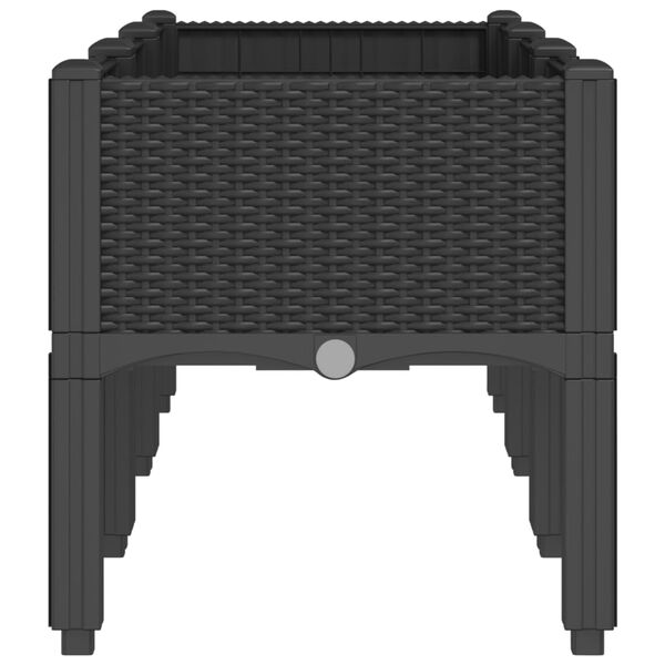 vidaXL Garden Planter with Legs Black 120x40x42 cm PP