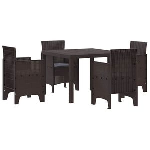 vidaXL Garden Dining Set 5 pcs Brown Polt rattan