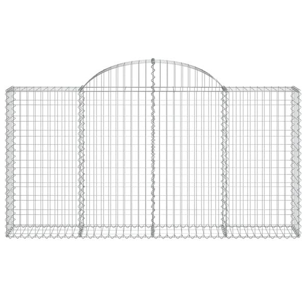 vidaXL Arched Gabion Baskets 5 pcs 200x30x100/120 cm Galvanised Iron