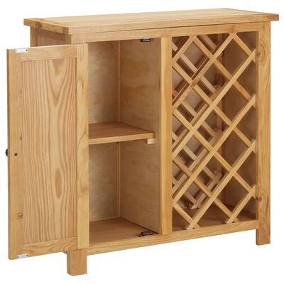 vidaXL Wine Cabinet for 11 Bottles 80x32x80 cm Solid Oak Wood