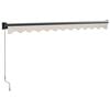 vidaXL Retractable Awning Cream 3x2.5 m Fabric and Aluminium