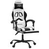 vidaXL Gaming Chair with Footrest White and Black Faux Leather