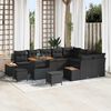 vidaXL Garden Sofa Set 12 pcs Black Poly Rattan