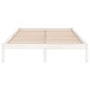 vidaXL Bed Frame without Mattress White Solid Wood Double